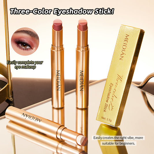 Three Color Eyeshadow Stick Shimmer Metallic Finish