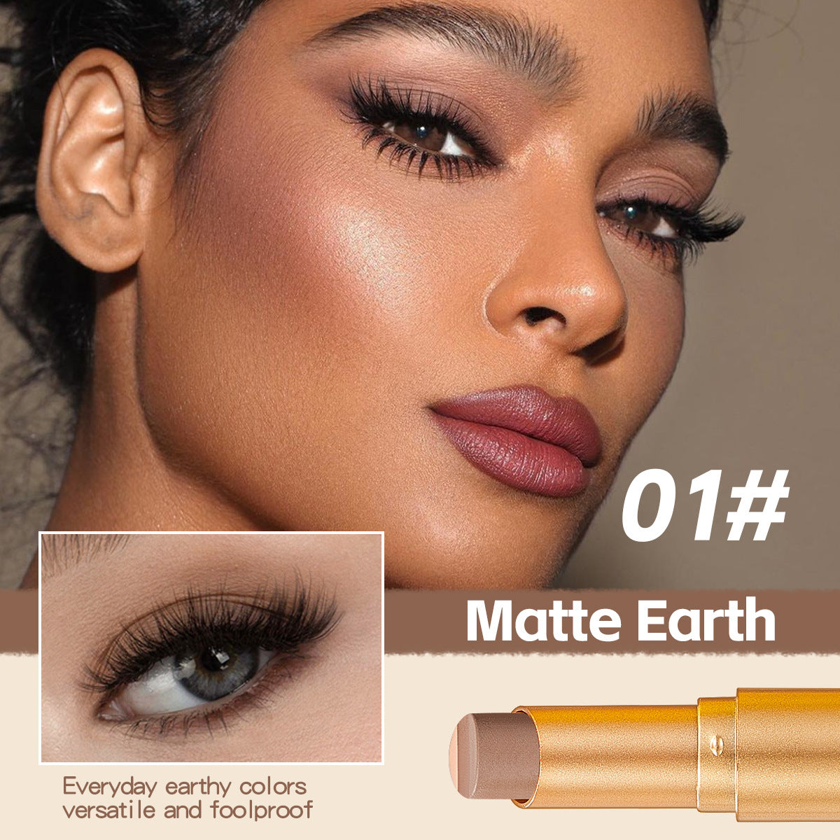 Three Color Eyeshadow Stick Shimmer Metallic Finish